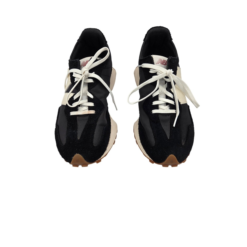 New Balance 327 Womens Black White Suede Nylon Retro Running Shoes WS327KC - Picture 2 of 9